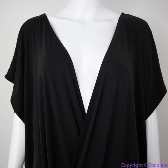 NEW Eloquii black Surplice dolman sleeve Wedge‎ wrap Dress, size 22/24 - Picture 4 of 15